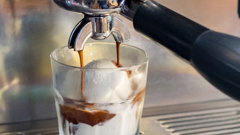 Affogato - Espresso mit Vanilleeis 
